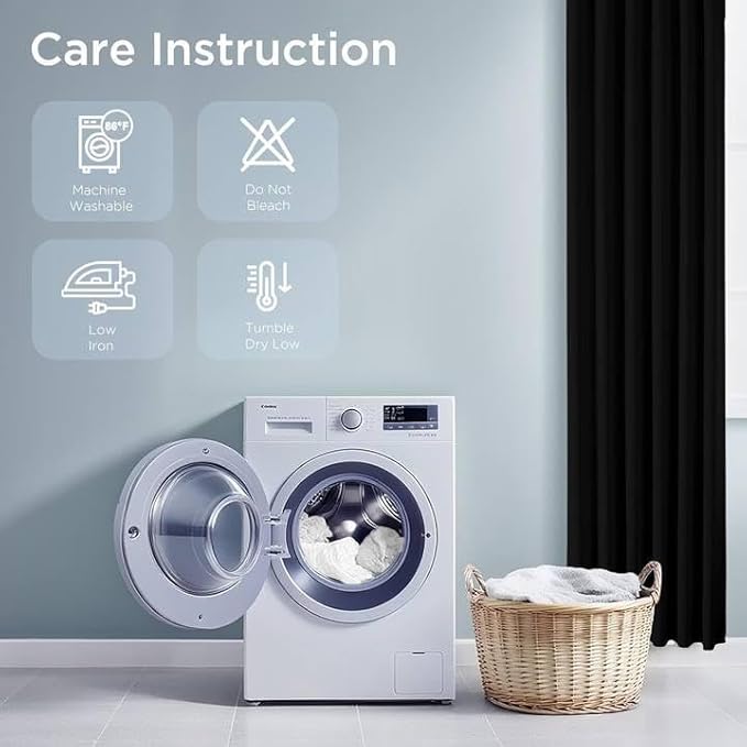 Joydeco 84 Inch Black Curtains 2 Panels Set, Blackout Curtains for Bedroom, Room Darkening Drapes for Living Room Window Rod Pocket Back Tab (W37 x L84 Inch, Black)