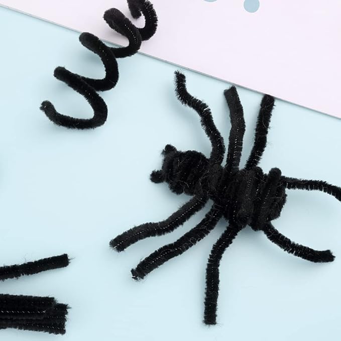 110 Pieces Black Pipe Cleaners, Christmas Craft Pipe Cleaners,Pipe Cleaners Chenille Stem,Pipe Cleaners Bulk,Art Pipe Cleaners for Creative Home Decoration Supplies Arts and Crafts Project