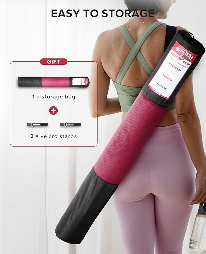 HAPBEAR Extra Large Yoga Mat - 72"x48"/78"x54", 1/4" & 1/3" Thick, Non-Slip, Durable, Eco-Friendly, Wide Exercise Mat for Home Workouts, Yoga, Pilates, Stretching, Meditation (Barefoot Exercise)