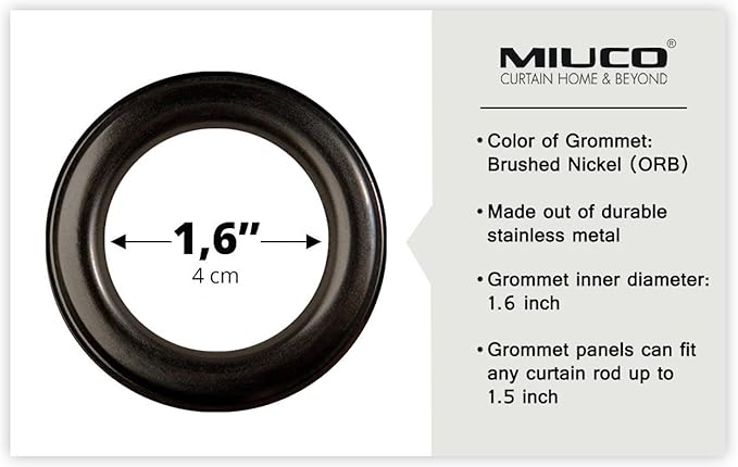 MIUCO Blackout Curtains Room Darkening Curtains Textured Grommet Window Curtains for Bedroom 2 Panels 52x63 Inch Long Silver