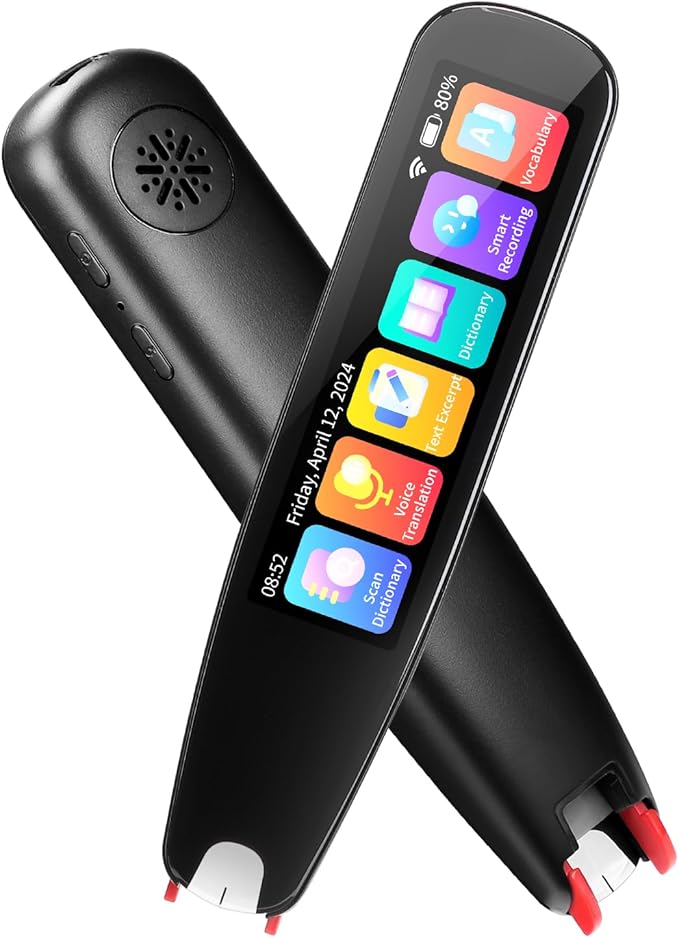 SVANTTO S2 Reader Translator Pen Scanner, Text to Speech Device for Dyslexia, OCR Digital Highlighter Pen, Exam, Bluetooth Langage Translator, No Monthly Fee(Black)