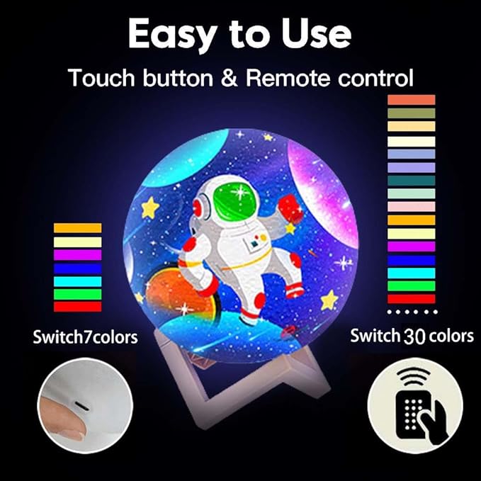 HOLA Paint Your Own Moon Lamp Kit, 2025 Update USB Rechargeable Remote Control, DIY Arts Supplies and Crafts Kit, Ages 6 7 8 9 10 11 12 13 Year Old Girls Boys Kids Birthday Gifts