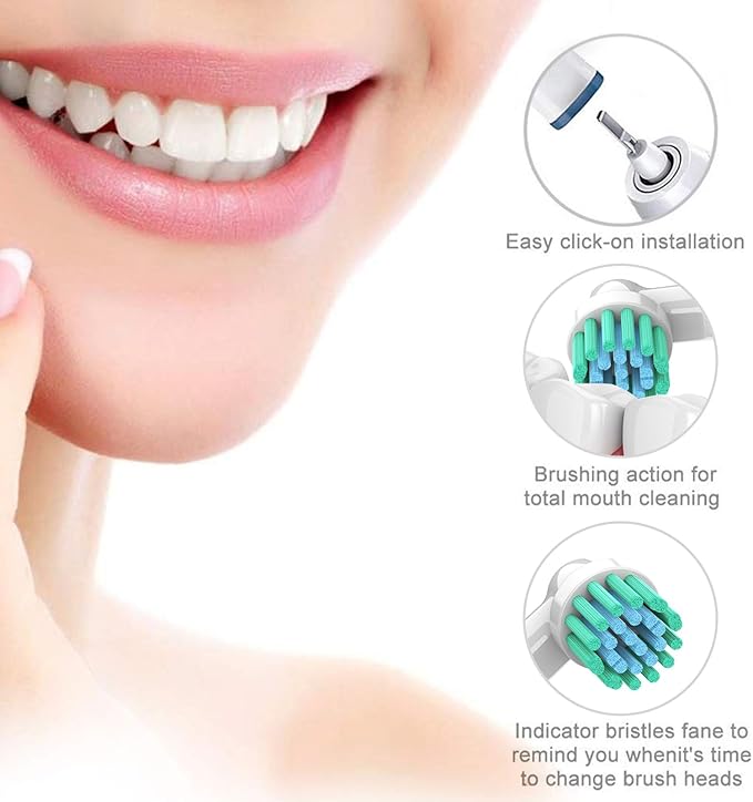 12 Pack Replacement Toothbrush Head Compatible with Oral B Braun Pro1000 and More (Pro3000 Pro5000 Pro7000)