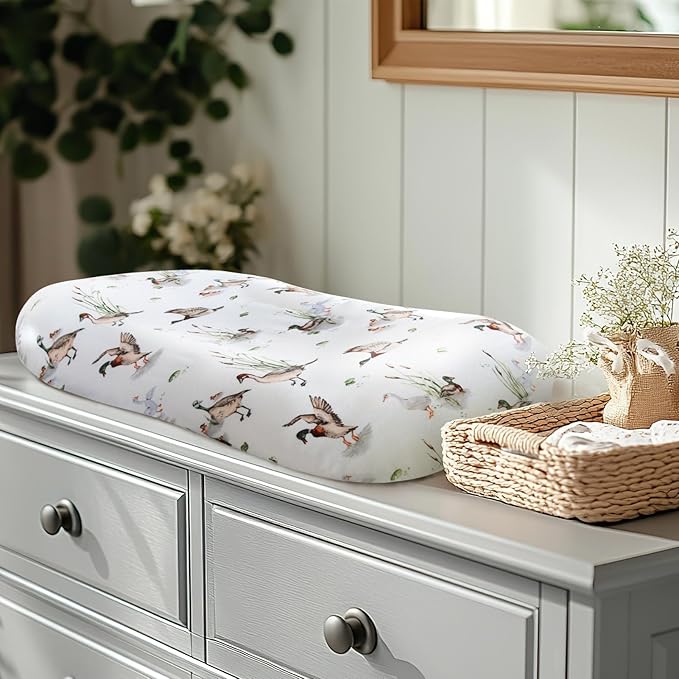 LifeTree Muslin Baby Lounger Cover, Newborn Slipcover Lounger Cover for Boys Girls Infant, Soft 70% Viscose from Bamboo and 30% Cotton, 1 Pack Cover Only, MallardDuck Pattern