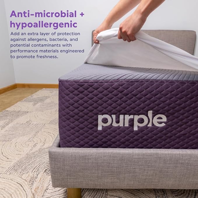 Purple Deep Pocket Waterproof Mattress Protector -Twin XL Size, Fits Mattresses 15.5" - 20" - Durable Protection with Comfort-First Design for All Mattress Types
