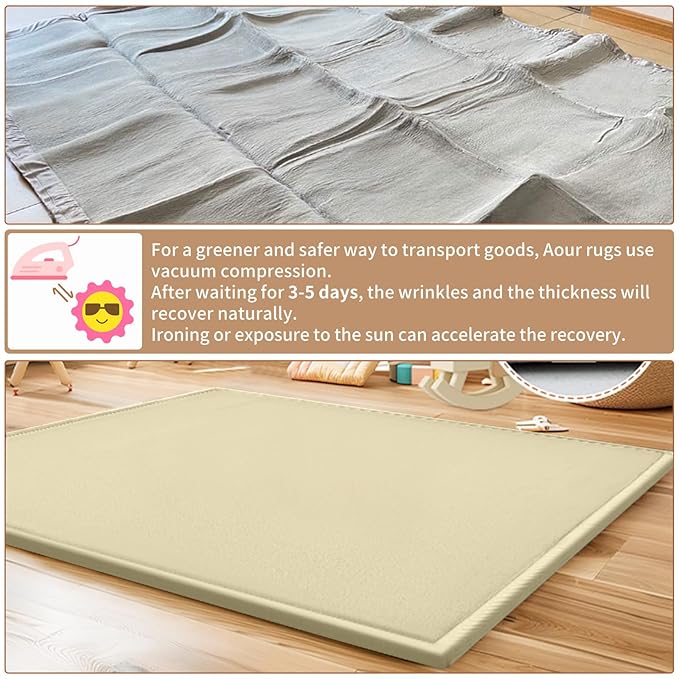 Baby Play Mat for Floor - 1.4" Thick Memory Foam Rug, 80"x80" Playpen Tummy Time Mat, Soft Velvet Nursery Rug, Large Padded Crawling Mat, Cushioned Pads for Playroom Toddlers, Infants, Yoga, Tatami