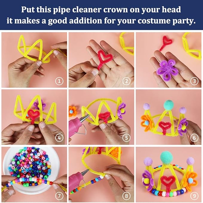 1000 Value Pack Craft Pipe Cleaners 20 Colors (Multi-Colored Chenille)…