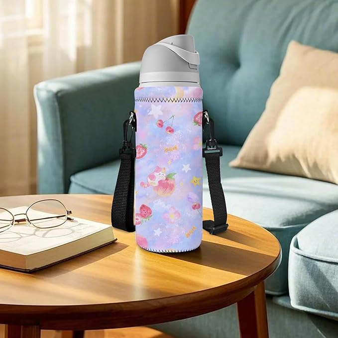 AUPET Water Bottle Sling Bag Carrier Crossbody Sleeve,Insulated Neoprene Bottle Case Holder Pouch Cover 500ML/17oz with Shoulder Strap for Walking Women Men