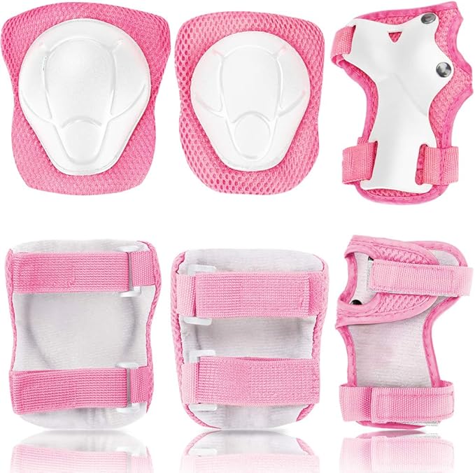 KAMUGO Kids Bike Helmet, Toddler Helmet for Ages 2-8 Boys Girls with Sports Protective Gear Set Knee Elbow Wrist Pads for Skateboard Cycling Scooter Rollerblading