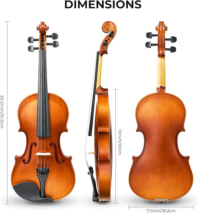 Vangoa 1/2 Violin Set for Beginners Kids Student Fiddle Half Size Acoustic Violin Outfit with Starter Kit for Children Teens, Natural
