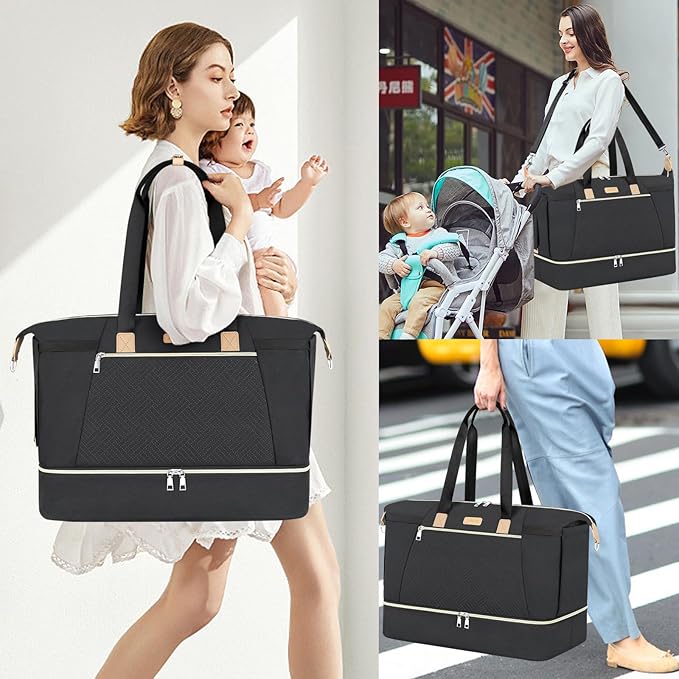 ITIEZY Diaper Bag Tote for Baby - Large Mommy Bag with Portable Changing Pad Pacifier Case, Hospital Bags Travel Baby Bag