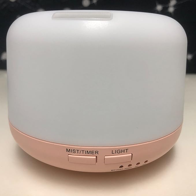 300ML Essential Oil Diffusesrs Remote Control, Aromatherapy Ultrasonic Diffuser, Cool Mist Aroma Humidfier Diffuser, 7 Color Changing LED Light, Auto-Off, Timer for Home, Room, Office, Kids.(Pink)