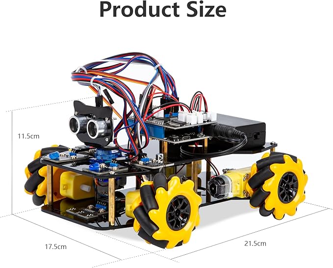 Smart Robot Car Kit Compatible with Arduino, Robotics for Kids Ages 8-12 12-16, Electronic Programming Project/STEM Science Kits Coding Gifts for Adults and Youths
