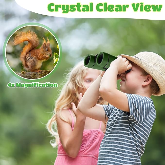 6 Pack Kids Binoculars Shock Proof Toy Binoculars Set for Age 6 Years Boys Girls Hunting Folding Small Telescope Birthday Gifts Bird Watching Educational Learning Camping Outdoor (Fresh Colors)