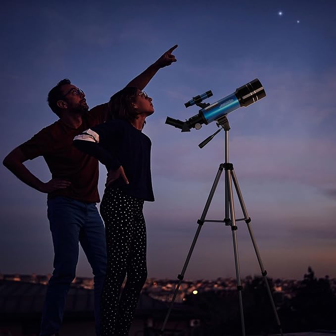 AOMEKIE 40070 Telescopes for Astronomy Beginners and Adults 70mm Astronomical Telescopes with Adjustable Tripod K6/25 Eyepieces Phone Adapter