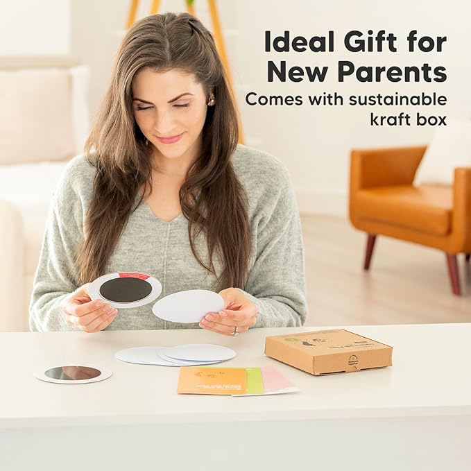 2-Pack Round Inkless Baby Hand and Footprint Kit - Mess Free Ink Pad for Newborn Keepsake, Dog Nose & Paw Print Kit, Clean Touch Ink Pad for Baby Hand & Footprints,Ideal New Mom Gifts (Jet Black)