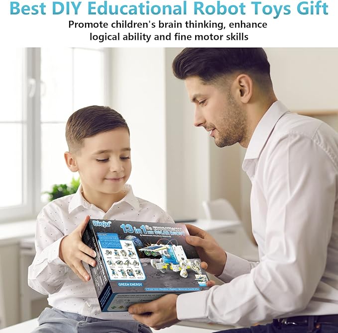 13-in-1 Solar Robot Toys for Ages 8 9 10 11 12 Year Old Boys Girls, STEM Science Kits for Kids Age 8-12, Building Experiments Robotics Kit STEM Projects for Kid Christmas Birthday Gifts (White)