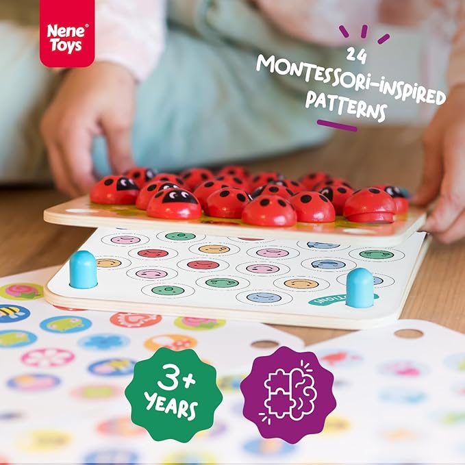 Nene Toys Educational Memory Extension Cards - 24 Extra Themed Patterns β Additional Matching Cards with Numbers, Letters, Animals, Body Parts Exclusive Size