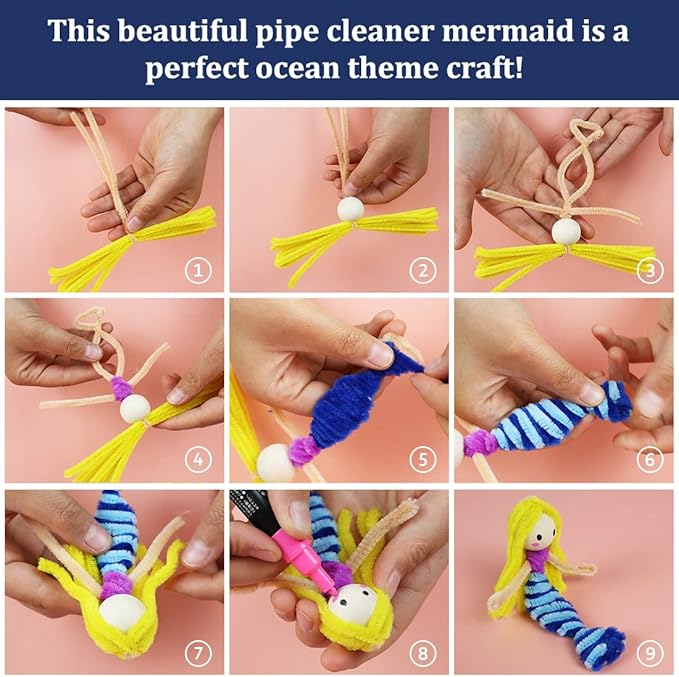 1000 Value Pack Craft Pipe Cleaners 20 Colors (Multi-Colored Chenille)…