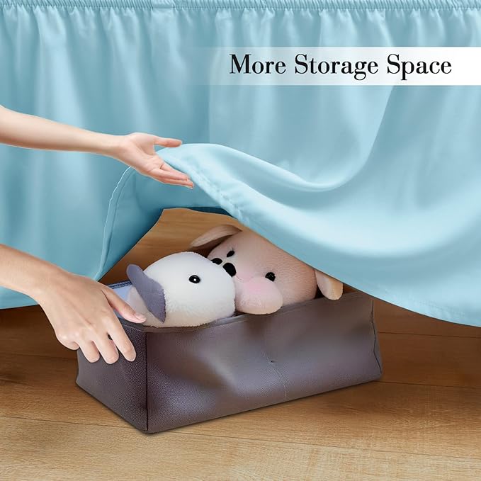 Horbaunal 2 Pack Crib Skirt & Crib Bed Sheet Set, Aqua Blue Crib Bed Skirt 28" x 52" with 14" Drop Dust Ruffle, Soft Microfiber Toddler Bedskirt Nursery Bedding Skirt for Baby Girls and Boys