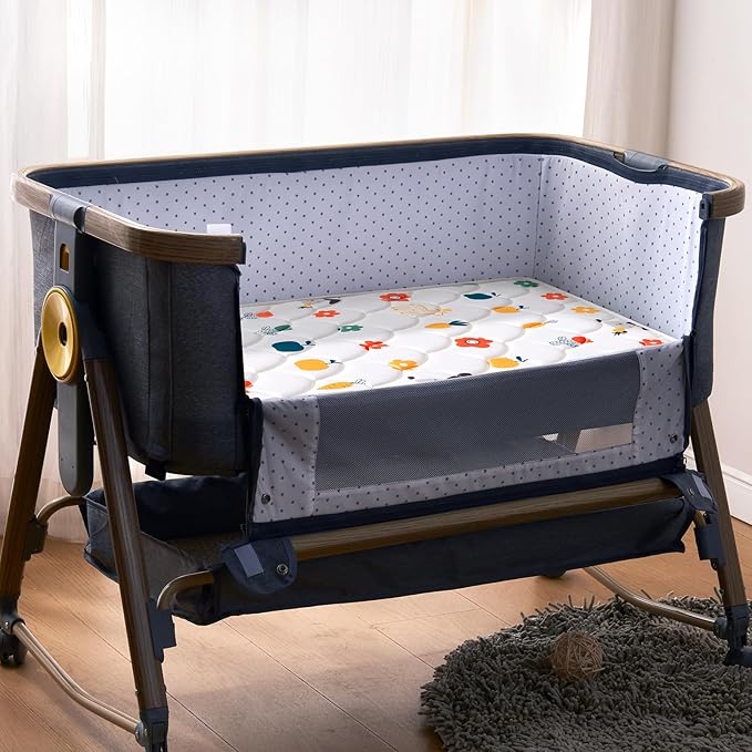 Baby Bassinet Mattress 33 x 20 inches- Firm Support and Comfort Premium Foam,Noiseless and Odorless,Hypoallergenic Small Crib Mattress, Fits Moses Basket, Dual Sided with Soft Breathable Fabric