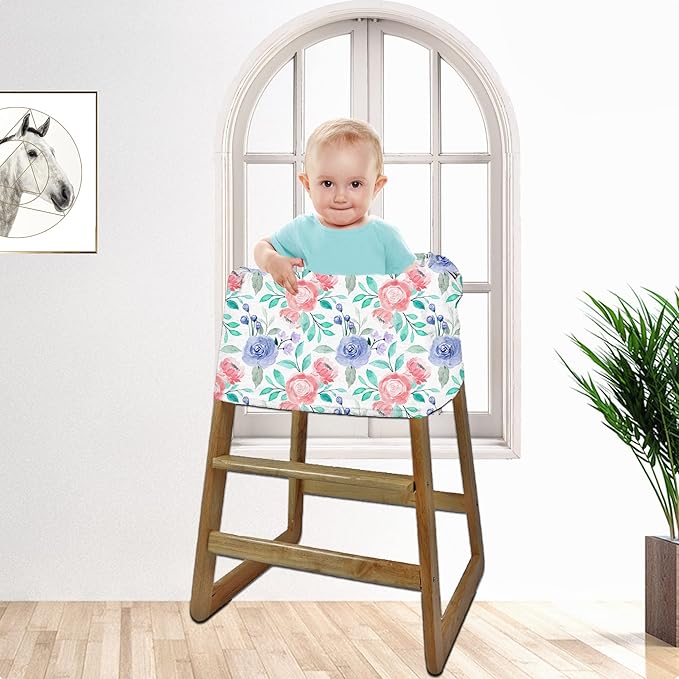 Carseat Cover for Boys and Girls - Multi-use Nursing Canopy for Breastfeeding, Stroller, High Chair Cover (Rose)