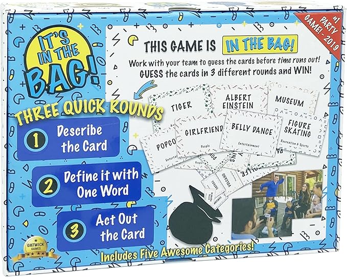 Itโs in The Bag - Ultimate Family Game for Game Night, 3 Rounds of Wild Easy Fun! Best Board and Party Games for Adults, Groups, and Kids