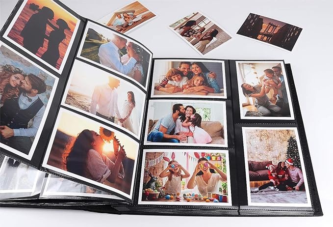 RECUTMS Photo Album 4x6 1000 Pockets Photos, Extra Large Capacity Family Wedding Picture Albums Holds 1000 Horizontal and Vertical Photos (Purple)