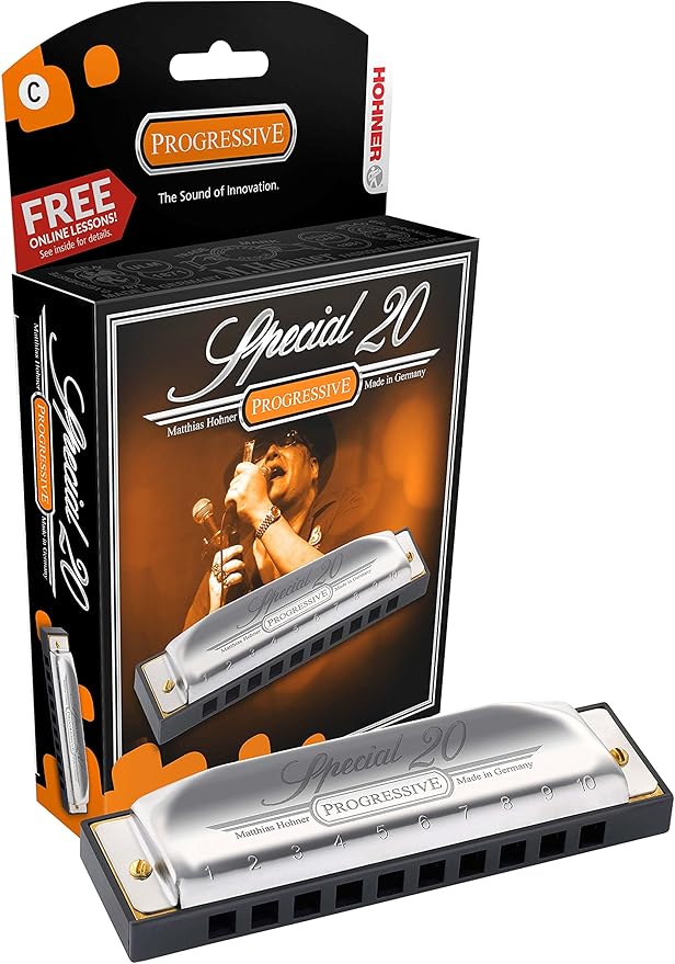 Hohner Special 20 Harmonica - Key of E Bundle with Case, Pouch, Online Manual, and Austin Bazaar Polishing Cloth