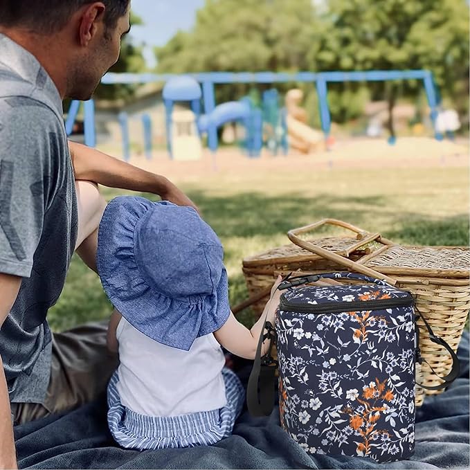 Breastmilk Cooler Bag with Ice Pack Fits 4 Baby Bottles Up To 9 Ounce Insulated Coolers Bag Breast Milk Cooler on the Go with Strap Baby Bottle Cooler Bag for Nursing Mom Daycare or Travel