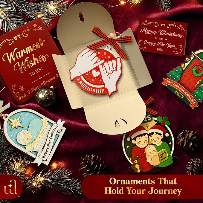 2025 Friendship Ornaments for Women Friends - Best Friends Ornaments for Women, Unique Best Friend Christmas Ornament 2025 for Christmas Tree Decorations, Special Friendship Birthday Gifts