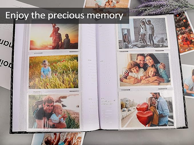 RECUTMS Photo Album 4x6 300 Photos 3 Per Pages Horizontal Photos Leather 300 Capacity Pockets Pictures Album Birthday Christmas Photo Albums Wedding Anniversary (Wine Red)