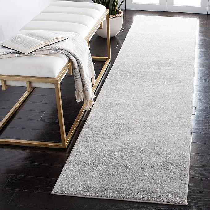 SAFAVIEH Evoke Collection 2'2" x 7' Ivory/Sage EVK272B Modern Abstract Non-Shedding Entryway Foyer Living Room Bedroom Kitchen Runner Rug