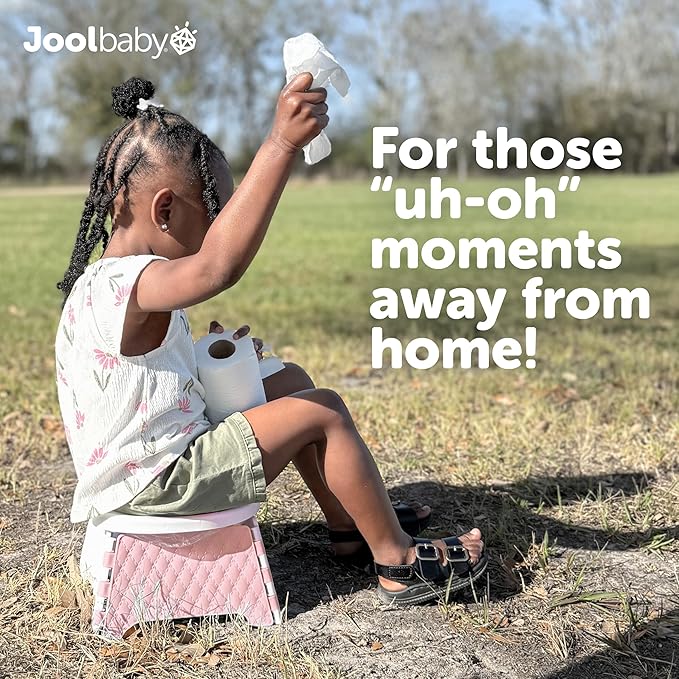 Jool Baby Portable Potty Training Chair with Travel Bag and 30 Liners, Foldable, Indoor/Outdoor Use, Camping (Pink)