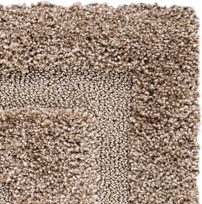 SAFAVIEH Florida Shag Collection Runner Rug - 2'3" x 15', Beige & Beige, Border Design, Non-Shedding & Easy Care, 1.2-inch Thick Ideal for High Traffic Areas in Living Room, Bedroom (SG454-1313)