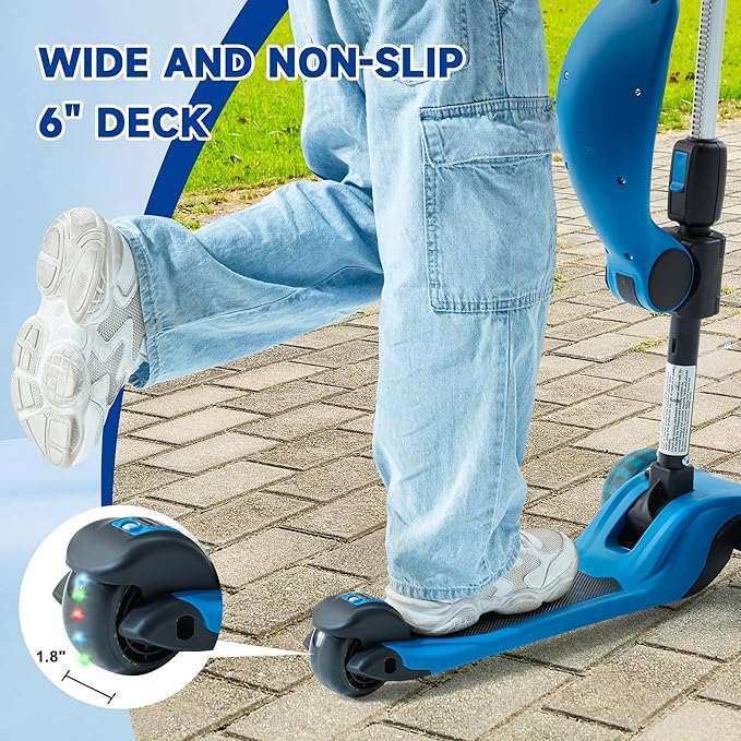 GLAMUP Kids Scooter, 2-in-1 Folding Kick Scooters, Adjustable Height, Safety Lock, 3 Wheel Kick Scooter for Boys and Girls Ages 3-14