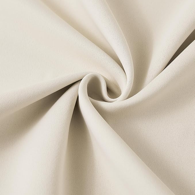 80 Inch Wide Patio Sliding Door Curtain 108 inches Long, Silky Panel Privacy Thermal Insulated Sound Reducing Room Divider Drape for Bedroom/Living Room (2 Panels, Cream Beige, W80 x L108)