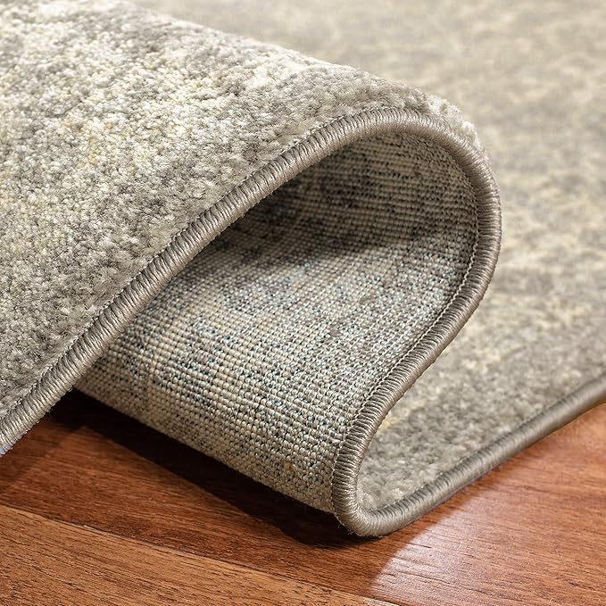 SAFAVIEH Evoke Collection 2'2" x 9' Silver / Ivory EVK256S Oriental Distressed Non-Shedding Living Room Entryway Foyer Hallway Bedroom Runner Rug
