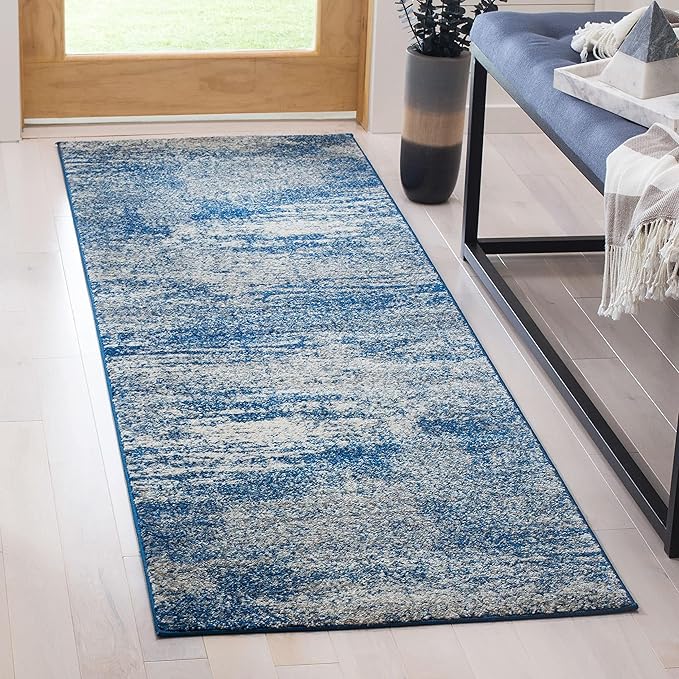 SAFAVIEH Evoke Collection 3' x 5' Ivory / Dark Grey EVK272G Modern Abstract Non-Shedding Living Room Bedroom Accent Rug