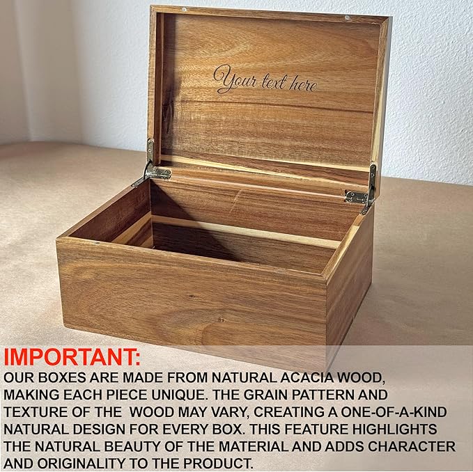 Floral Keepsake Boxes for Women - Butterfly Box Keepsake for Girls, Personalized Gifts for Teen Girls or Daughters, Flower Gift Box, Engraved Name Custom Wood Chest Memento Storage, 11x8x4,75 in