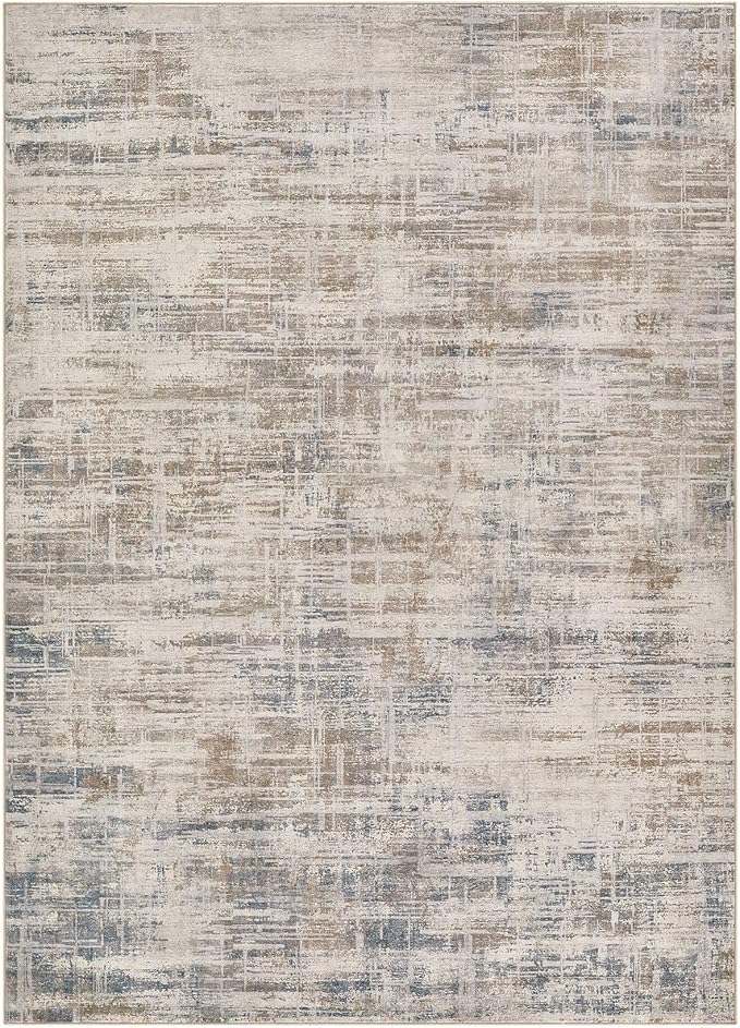 Area Rug for Living Room: 12x15 Washable Neutral Abstract Modern Soft Rugs Non Slip Indoor Floor Stain Resistant Large Carpet for Bedroom Dining Room Office Nursery - Brown