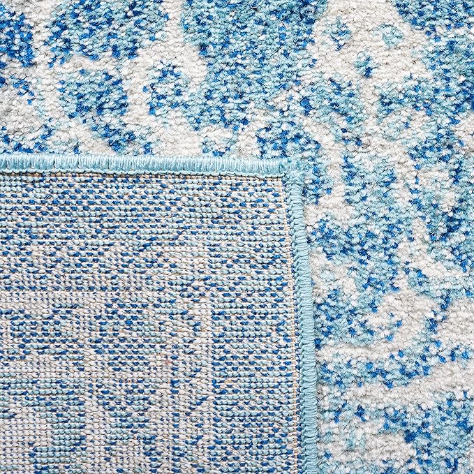 SAFAVIEH Evoke Collection 2'2" x 7' Blue/Ivory EVK256C Oriental Distressed Non-Shedding Living Room Entryway Foyer Hallway Bedroom Runner Rug