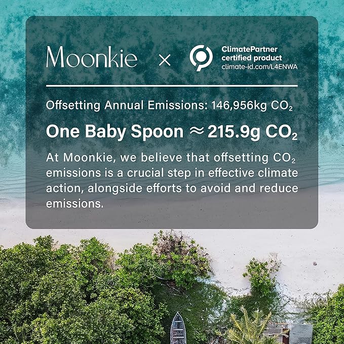 Moonkie Silicone Baby Spoons Set of 4, Two Sizes Feeding Spoon for First Stage 4+ Months, Baby Utensils, Toddler Led Weaning Spoons, Bendable, Chewproof & Boil-proof(Without Case)