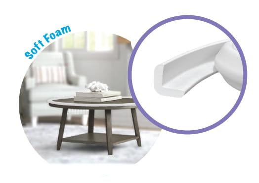Kidkusion Baby Proof Edge Guards for Safety | Made in The USA | 48 Feet | Off White | Edge Protectors for Furniture, Tables, Fireplaces | Heavy Duty Tape Included