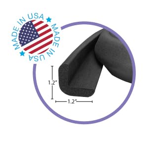 Kidkusion Baby Proof Edge Guards for Safety | Made in The USA | 48 Feet | Black | Edge Protectors for Furniture, Tables, Fireplaces | Heavy Duty Tape Included