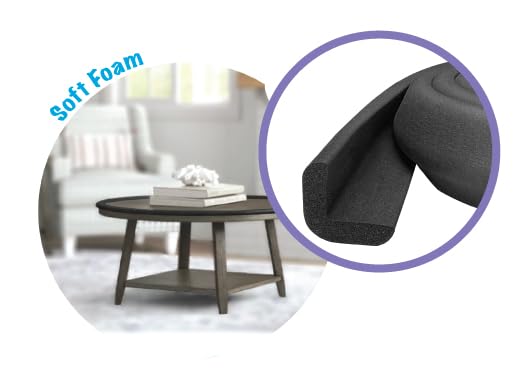 Kidkusion Baby Proof Edge Guards for Safety | Made in The USA | 36 Feet | Black | Edge Protectors for Furniture, Tables, Fireplaces | Heavy Duty Tape Included