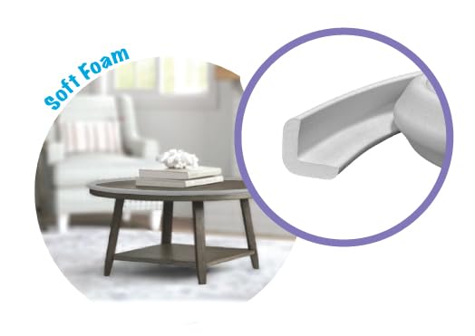 Kidkusion Baby Proof Edge Guards for Safety | Made in The USA | 48 Feet | Soft Gray | Edge Protectors for Furniture, Tables, Fireplaces | Heavy Duty Tape Included