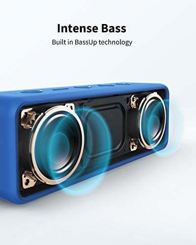 Anker Soundcore 2 12W Portable, Wireless Bluetooth Speaker with Better Bass, 24-Hour Playtime, 66ft Bluetooth Range, IPX7 Water Resistance, Built-in Mic, Ideal for Shower, Travel, Party, Beach - Blue