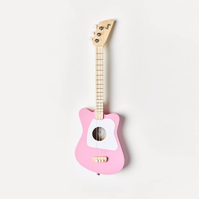 Loog Mini Acoustic kids Guitar for Beginners 3-strings Ages 3+ Learning app and lessons included