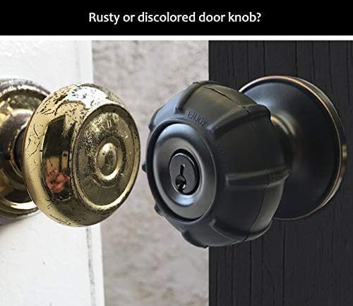 Enjoy Cover - Silicone Door knob Grips Maximum Grip Nonslip Arthritis & Senior Living Aids Grippy Easy Open Fits All Door Knob Universal Size Decorative 4 Pack (Black)